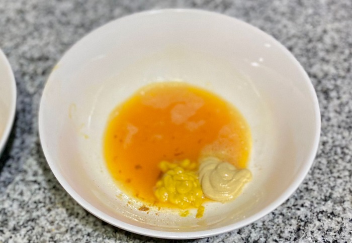 Mezcla de huevo y Mostaza
