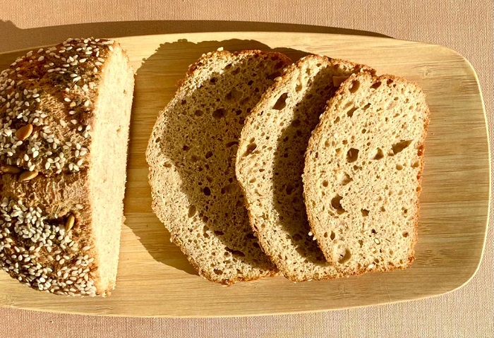 Pan de harina de garbanzos y trigo sarraceno